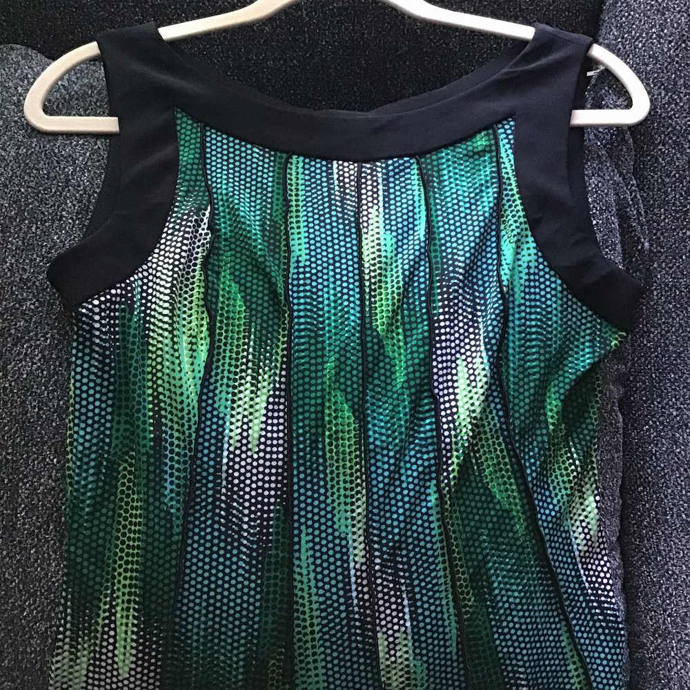 PERCEPTIONS NEW York Sleeveless   Green Black Wht.